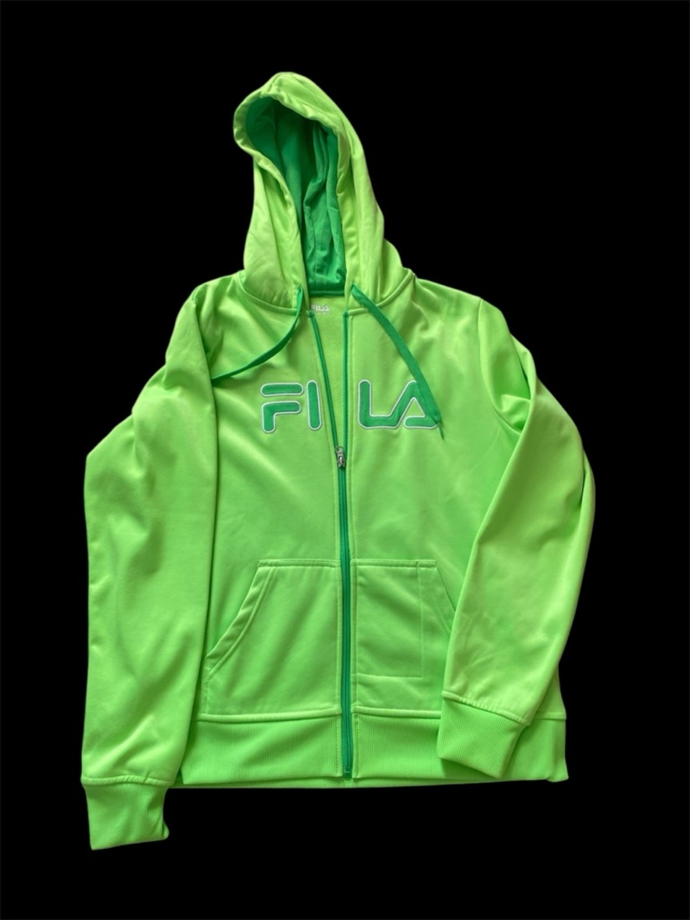 Fila Bright Lime Green Full-Zip Hoodie
